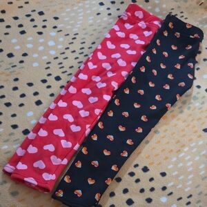Heart Patterned Leggings Set Girls Size 6-6X